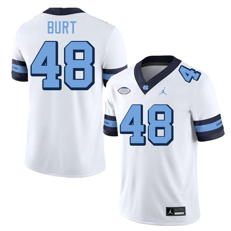 #48 Gannon Burt North Carolina Tar Heels College Football Jersey Stitched-Retro White
